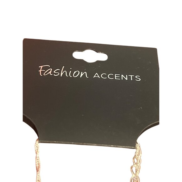 Fashion Accents Silver Tone Tassel Pendant Necklace Long Twist Chain Adj NEW - Picture 4 of 4